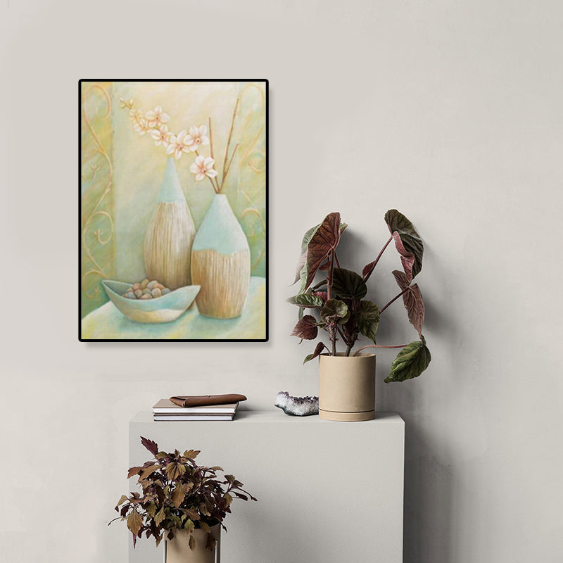 Uniek bloemenvaas canvas kunstprint voor meisjeskamer in pastelkleuren, meerdere maten