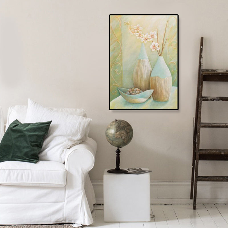 Uniek bloemenvaas canvas kunstprint voor meisjeskamer in pastelkleuren, meerdere maten