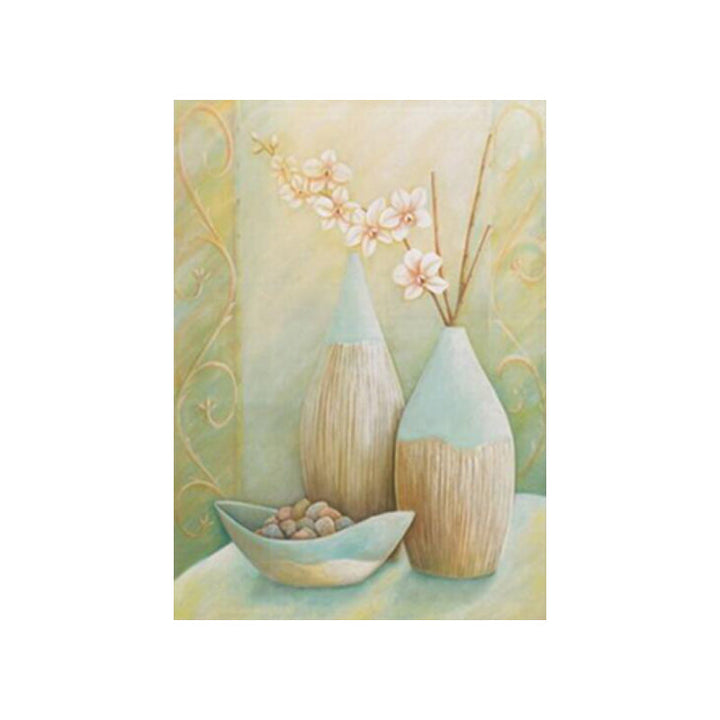 Uniek bloemenvaas canvas kunstprint voor meisjeskamer in pastelkleuren, meerdere maten