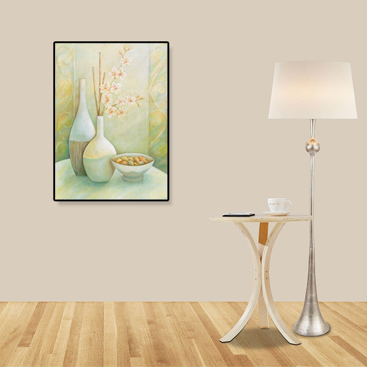 Uniek bloemenvaas canvas kunstprint voor meisjeskamer in pastelkleuren, meerdere maten