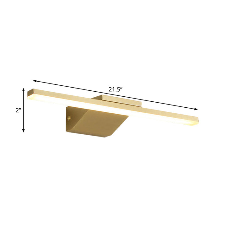 16"/21.5" W Metallic gestroomlijnde wandlamp simpliciteit LED gouden make-up wandlamp voor badkamer