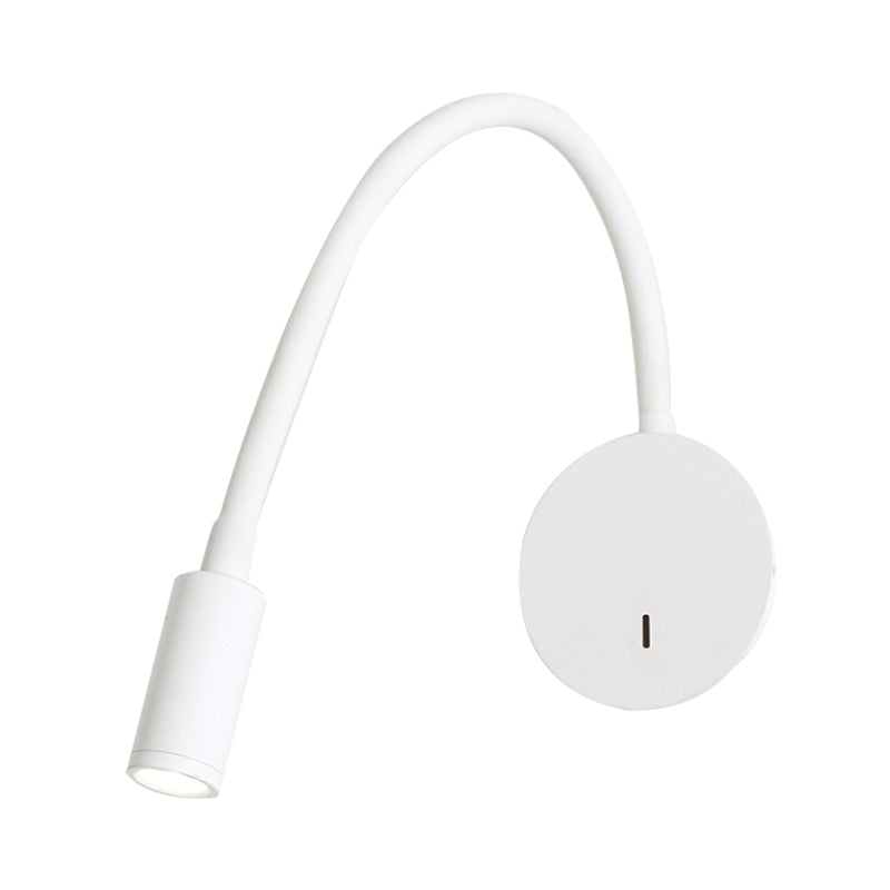 Verstelbare Cilinder Leeslamp Wandlamp Hedendaagse Silicone en Metaal LED Zwart/Wit Wandlamp