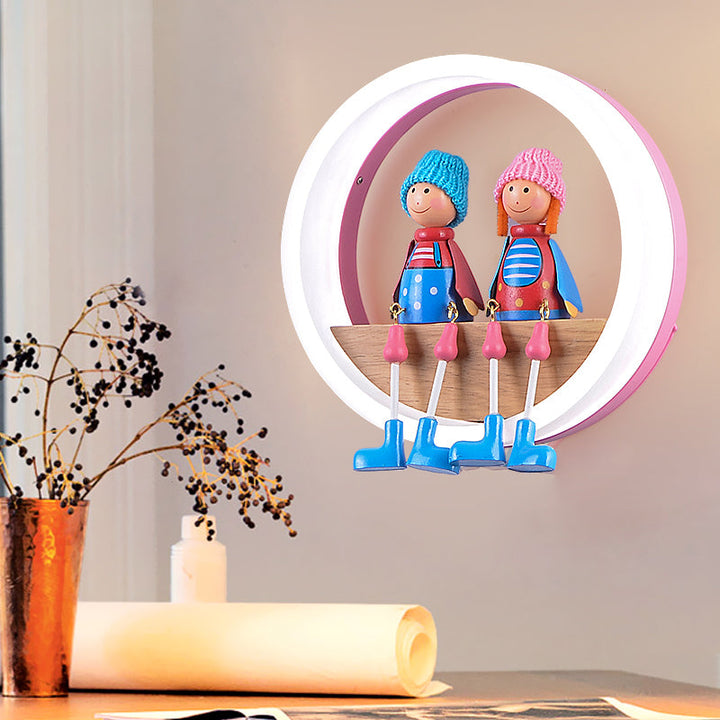 Cartoon Big O Wandlamp met Koppel Acryl Wandlamp voor Kinderkamer Restaurant