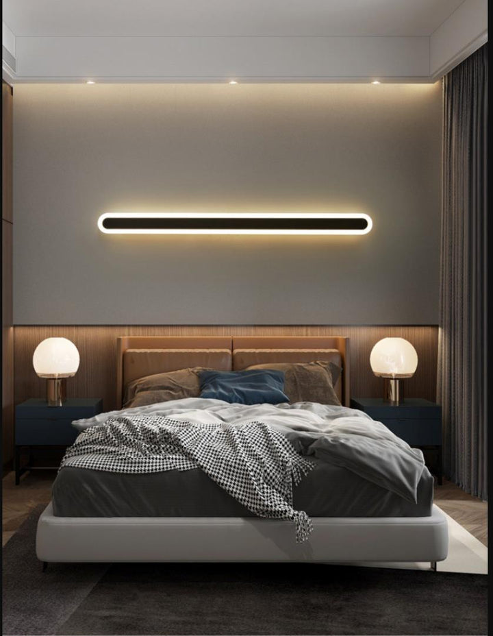 Verlengde Bar Slaapkamer Flush Wandlamp Acryl 16"/23.5"/31.5" W LED Nordic Wandlamp in Warm/Wit Licht, Zwart/Wit