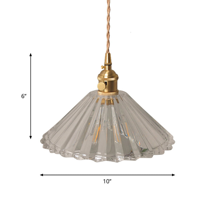 Bowl/Cylinder Nachttafel Wandverlichting Antiek Duidelijk Prisma/Golfglas 1 Gloeilamp Messing Wandlamp met Draaischakelaar