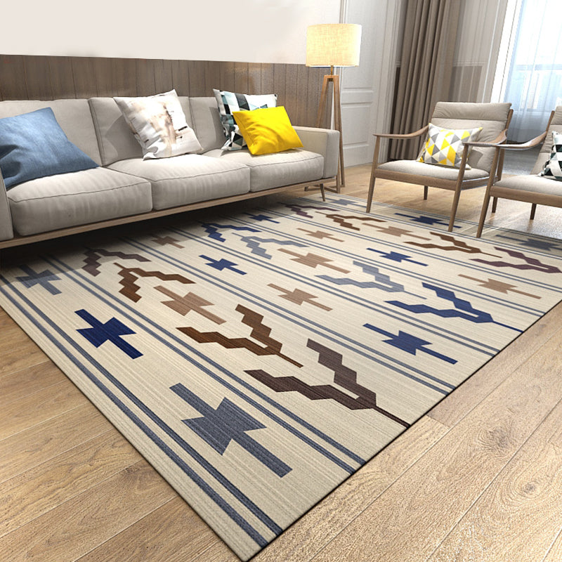 Kleurrijke Geometrische Patroon Moderne Vloerkleden Polyester Huisdiervriendelijke Woonkamer Vloerkleden