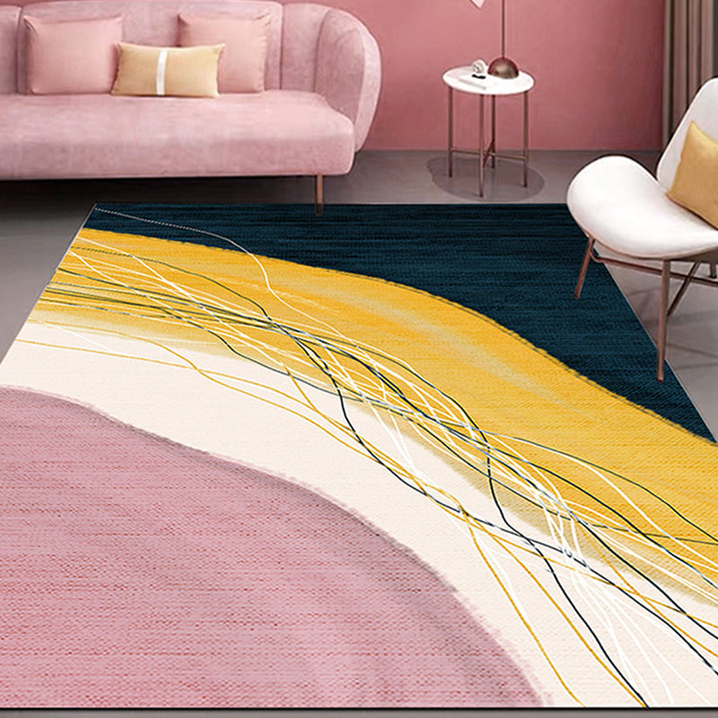 Arosta | Noviteit Stijl Kleurrijke Gebiedsérateur met Kleurblok Ontwerp Huisdiervriendelijke Polyester Vloerkleden voor Kamer