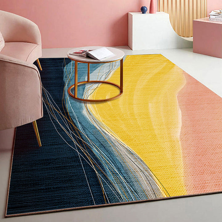 Arosta | Noviteit Stijl Kleurrijke Gebiedsérateur met Kleurblok Ontwerp Huisdiervriendelijke Polyester Vloerkleden voor Kamer