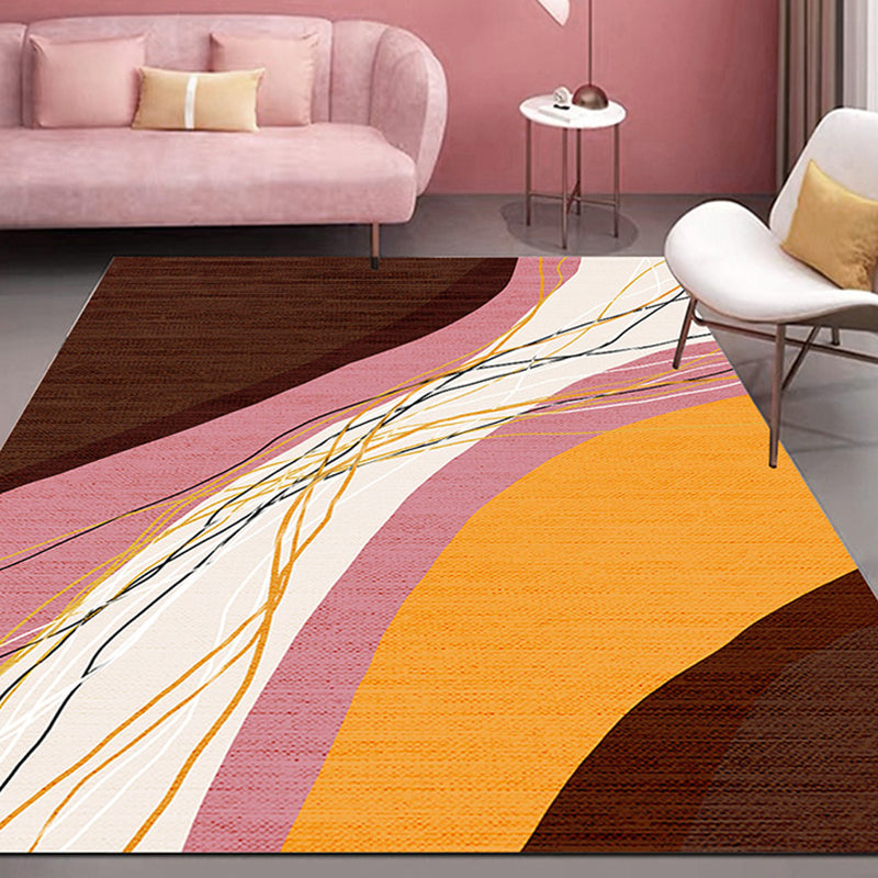 Arosta | Noviteit Stijl Kleurrijke Gebiedsérateur met Kleurblok Ontwerp Huisdiervriendelijke Polyester Vloerkleden voor Kamer