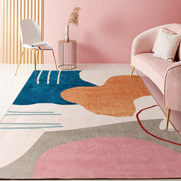Arosta | Kleur Blok Ontwerp Novelty Stijl Kleurrijke Vloerkleed Huisdiervriendelijk Polyester Vloerkleden voor Woonkamer