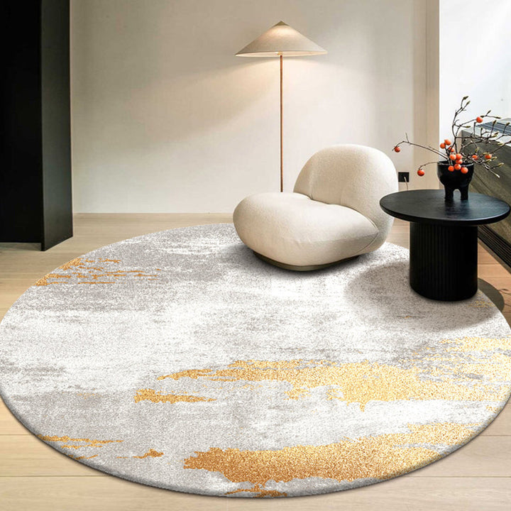 Arosta | Multicolor Industriële Stijl Ronde Tapijt Polyester Tapijt voor de Woonkamer met Cementpatroon Diervriendelijke Tapijten