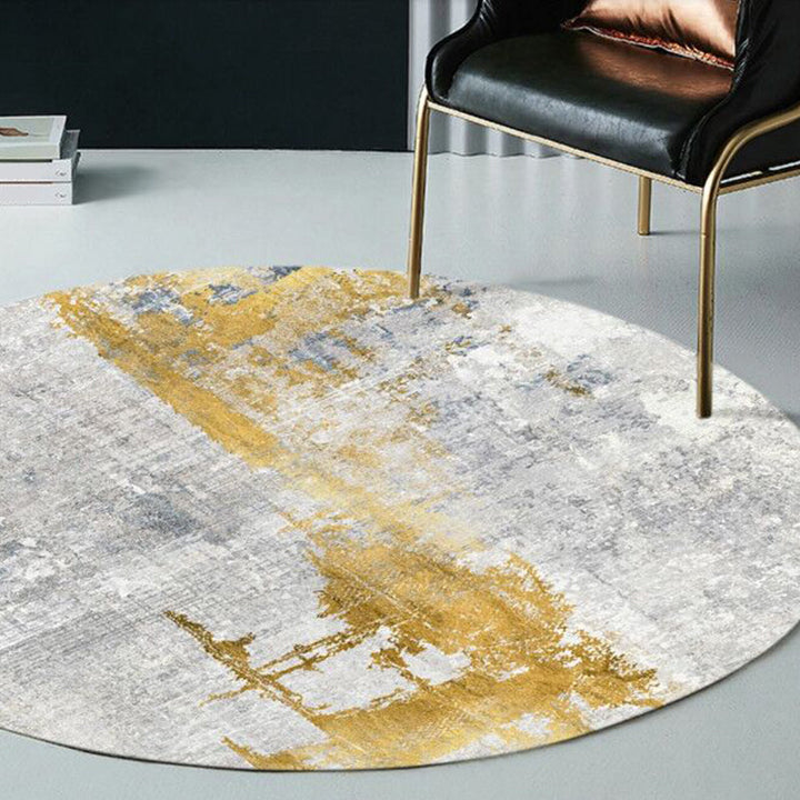Arosta | Multicolor Industriële Stijl Ronde Tapijt Polyester Tapijt voor de Woonkamer met Cementpatroon Diervriendelijke Tapijten