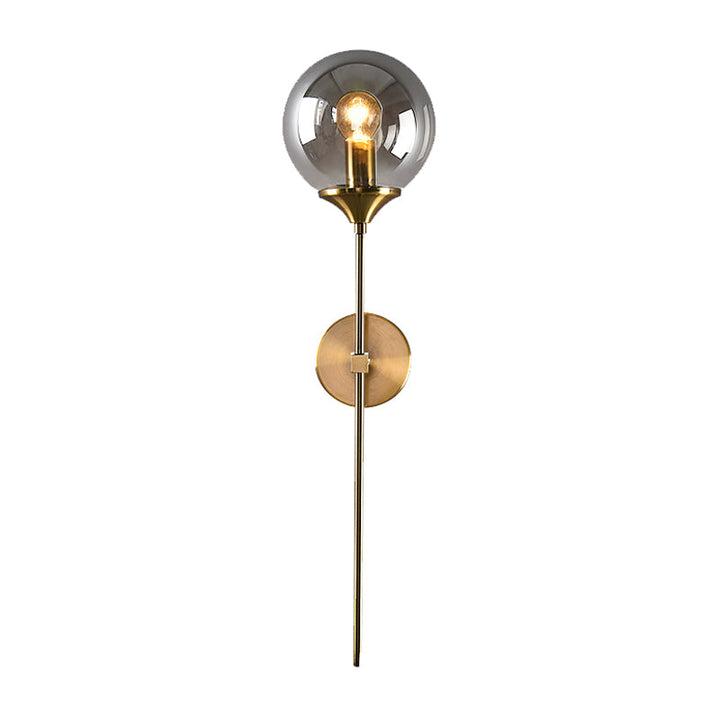 Bal Schaduw Potlood Arm Wandverlichting Postmodern Helder/Amber/Rookgrijs Glas Enkele Messing Wandgemonteerde Lamp