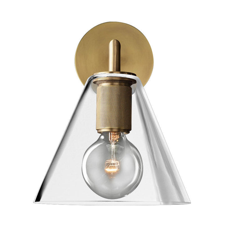Geribbelde wandlamp met arm Postmodern eenvlam metalen/helder glazen wandlamp met/zonder schijf/sfeer/conus kap