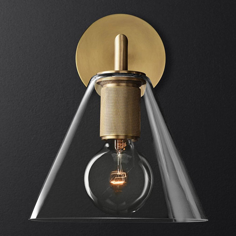 Geribbelde wandlamp met arm Postmodern eenvlam metalen/helder glazen wandlamp met/zonder schijf/sfeer/conus kap