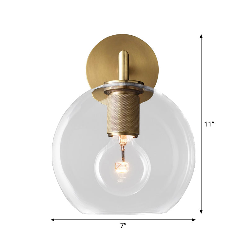 Geribbelde wandlamp met arm Postmodern eenvlam metalen/helder glazen wandlamp met/zonder schijf/sfeer/conus kap