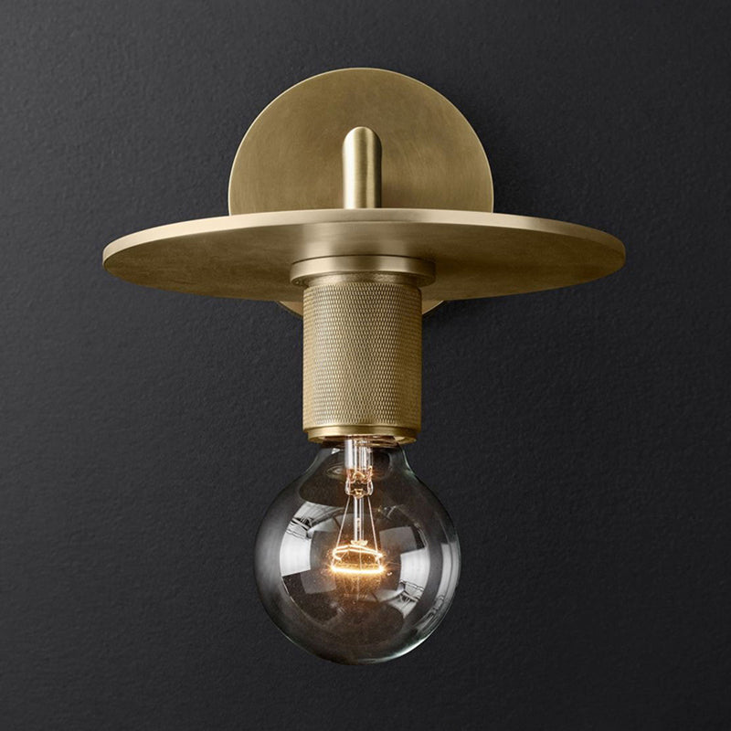 Geribbelde wandlamp met arm Postmodern eenvlam metalen/helder glazen wandlamp met/zonder schijf/sfeer/conus kap