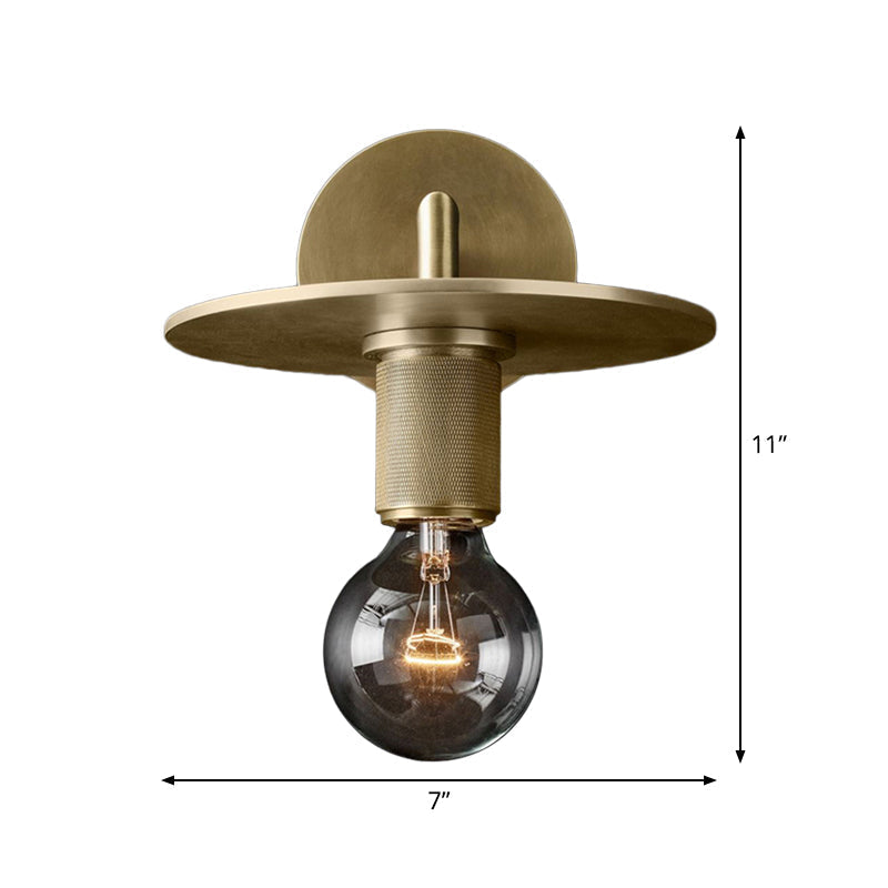 Geribbelde wandlamp met arm Postmodern eenvlam metalen/helder glazen wandlamp met/zonder schijf/sfeer/conus kap