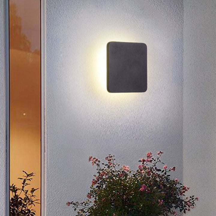 Ronde/Rechthoekige Flush Mount Wandlamp Minimalistisch Aluminium Gang LED Wandlamp in Zwart