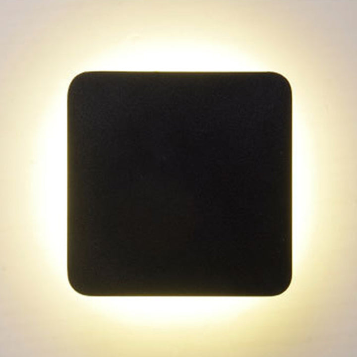 Ronde/Rechthoekige Flush Mount Wandlamp Minimalistisch Aluminium Gang LED Wandlamp in Zwart