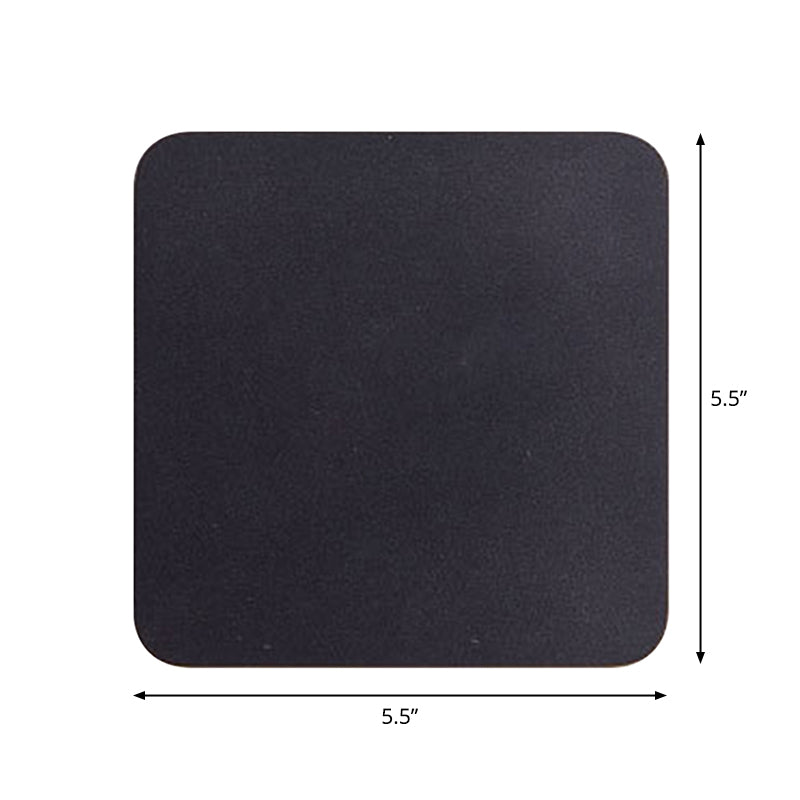 Ronde/Rechthoekige Flush Mount Wandlamp Minimalistisch Aluminium Gang LED Wandlamp in Zwart