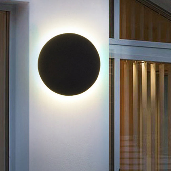 Ronde/Rechthoekige Flush Mount Wandlamp Minimalistisch Aluminium Gang LED Wandlamp in Zwart