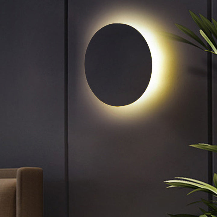 Ronde/Rechthoekige Flush Mount Wandlamp Minimalistisch Aluminium Gang LED Wandlamp in Zwart