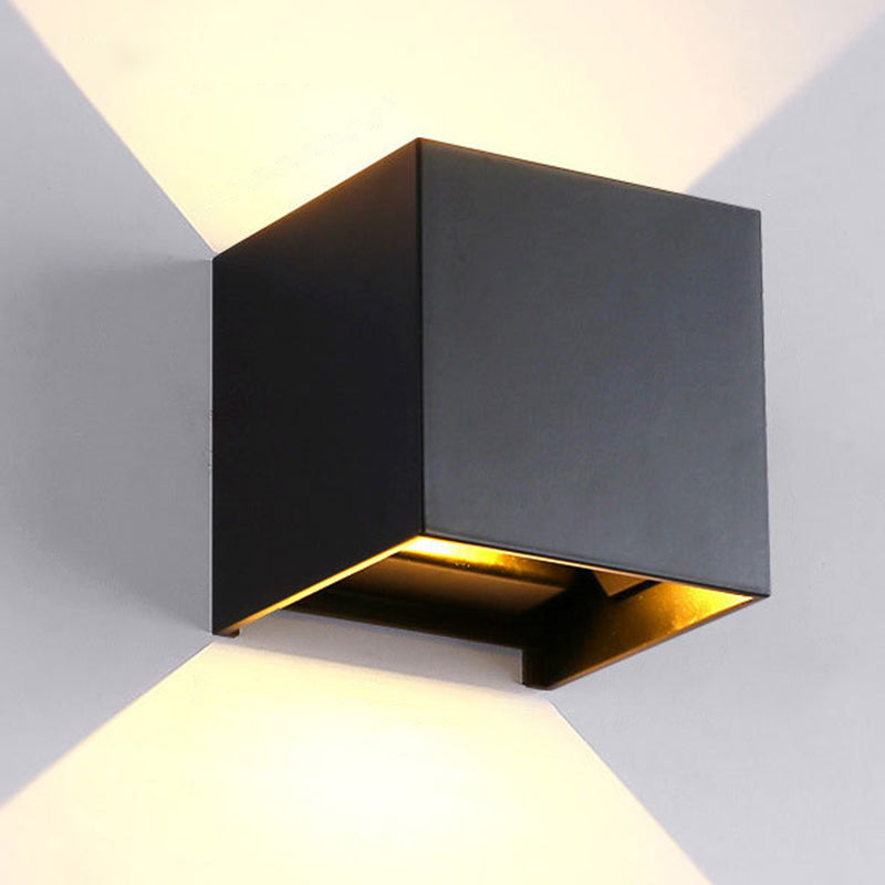 Cube/Triangle/Cylinder Wandlampen Licht Nordic Metaal Zwart Omhoog en Omlaag LED Wandlamp voor Buiten Gebruik