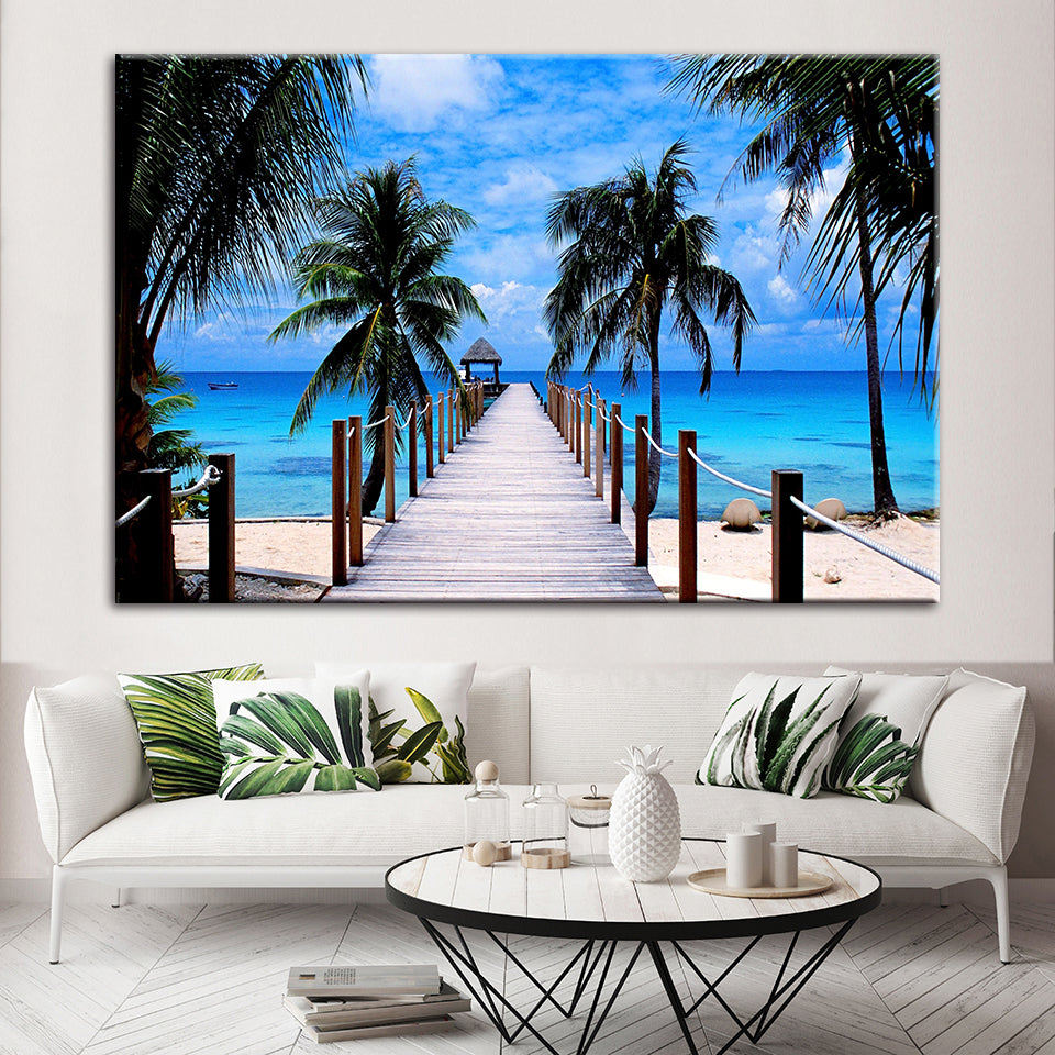 Maldiven vakantie - canvas muurkunst schilderij