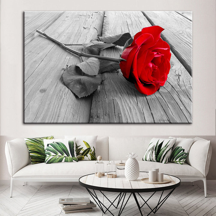 Einsame Rose - Canvas Wandkunst Schilderij
