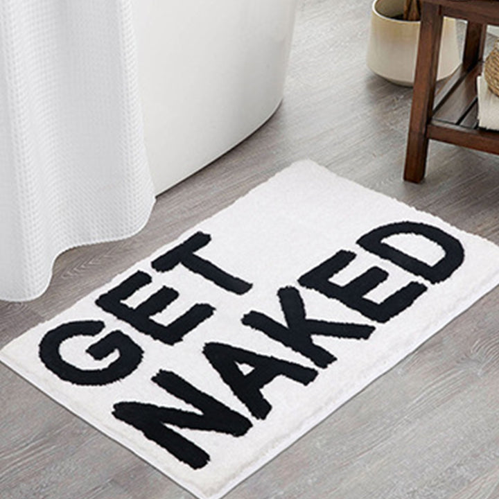 Arosta | Feblilac Get Naked Witte Vloer Badmat, 50x80cm Badkleed, Pluche Waterabsorberend, Antislip Toiletmat, Kunststof Badmatten, Beste Badkleden