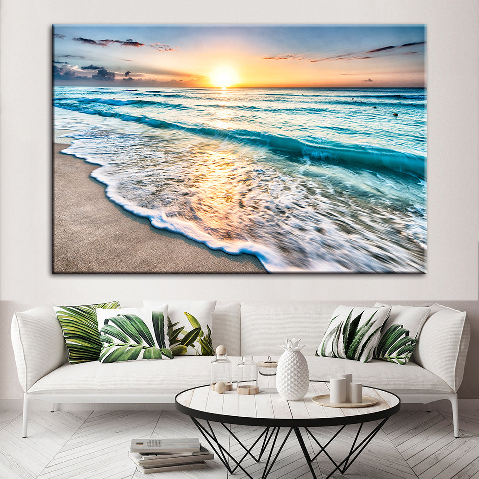 Zonnig Florida Strand - Canvas Wanddecoratie Schilderij