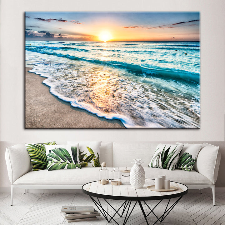 Zonnig Florida Strand - Canvas Wanddecoratie Schilderij