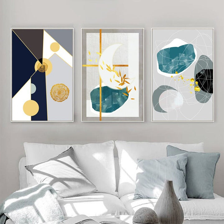 Geometrische Kleurige Ontwerpen - Canvas Muurkunst Schilderij