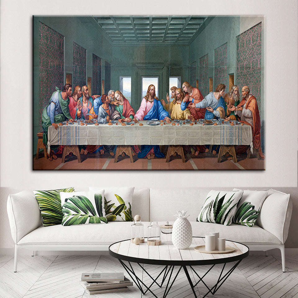 Het Laatste Avondmaal - Canvas Wanddecoratie Schilderij
