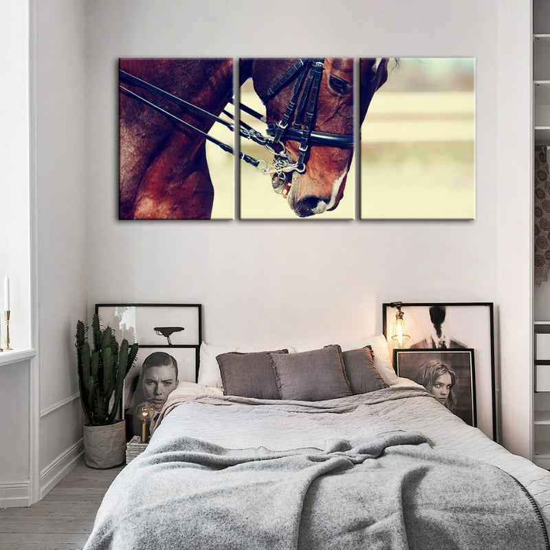 Graceful Halter Paard Canvas Muur Kunst Schilderij 3 Stukken