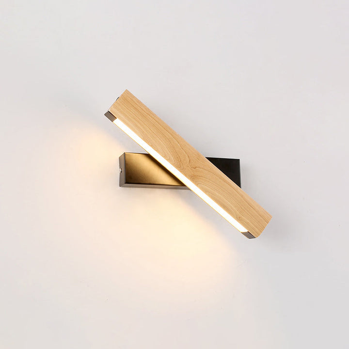 Lineaire lees wandlamp Moderne houten draaibare LED slaapkamer wandlamp