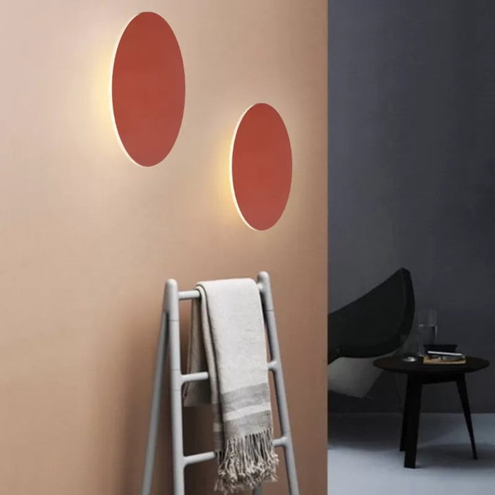 Noordse Stijl Macaron Kleurige Wandlamp Ronde Metalen Wandverlichting voor Trap Foyer