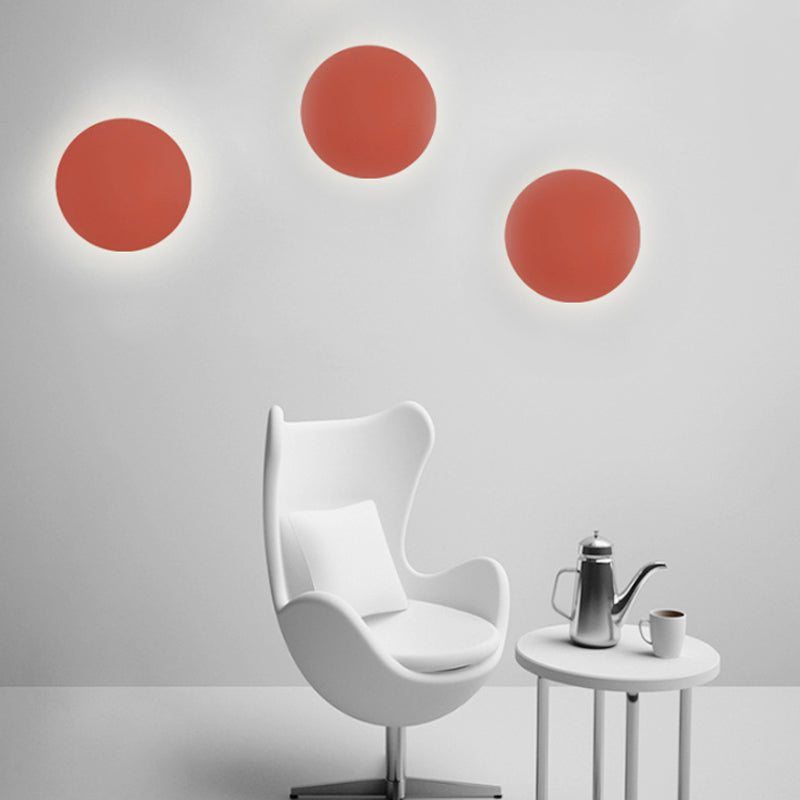 Noordse Stijl Macaron Kleurige Wandlamp Ronde Metalen Wandverlichting voor Trap Foyer