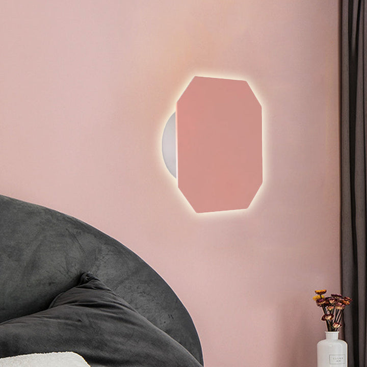 Noordse Stijl Macaron Kleurige Wandlamp Ronde Metalen Wandverlichting voor Trap Foyer