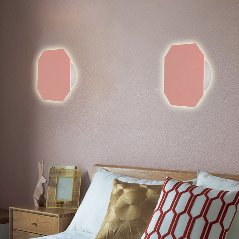 Noordse Stijl Macaron Kleurige Wandlamp Ronde Metalen Wandverlichting voor Trap Foyer