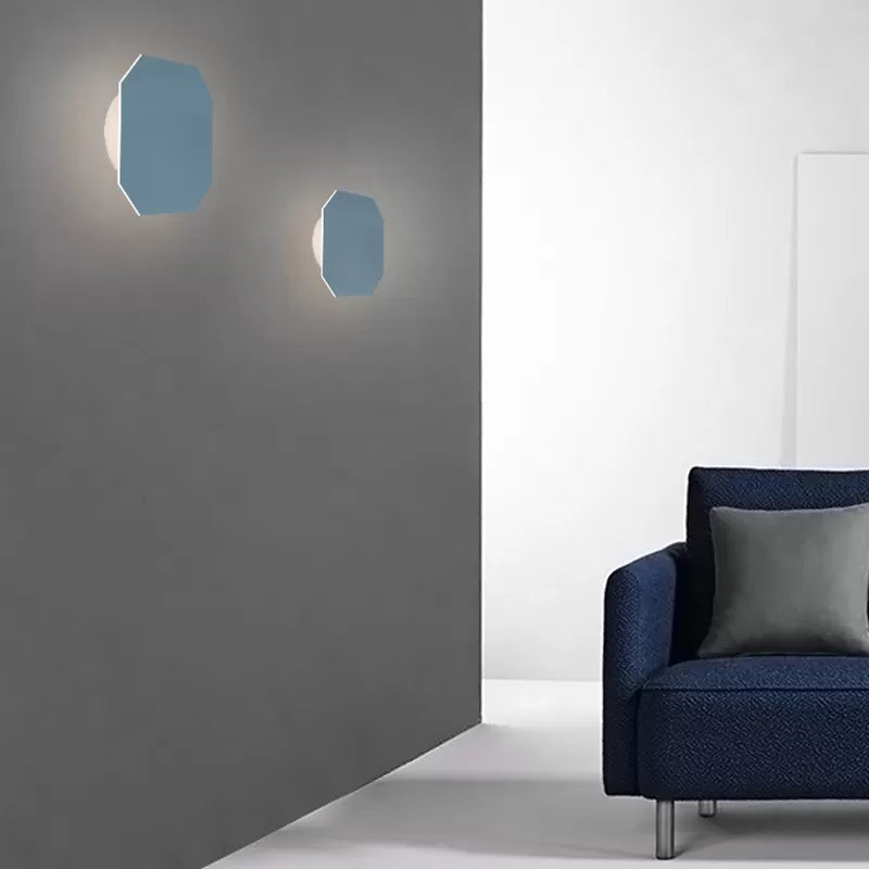 Noordse Stijl Macaron Kleurige Wandlamp Ronde Metalen Wandverlichting voor Trap Foyer