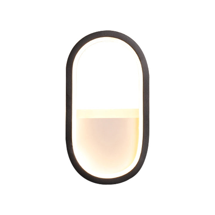 Ovale wandlamp Hedendaagse Acryl Zwart/Wit LED wandlamp in Warm/Wit licht
