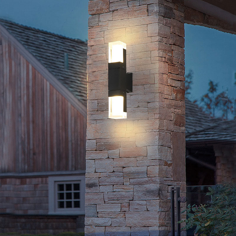 Geometrische Acryl Wandlamp Minimalistisch Zwart LED Wandmontage Verlichting voor Buiten