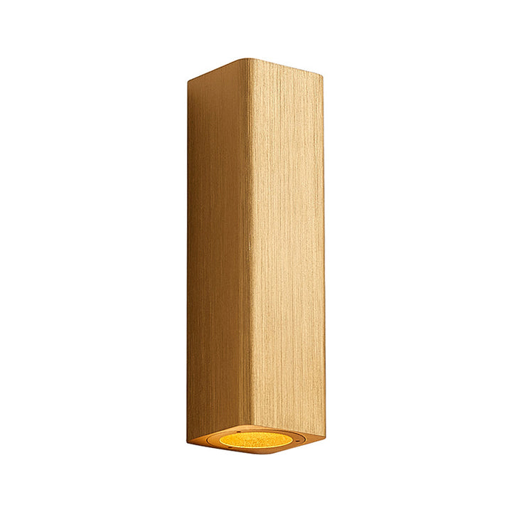 Moderne Kubusvormige Wandlamp Metaal Woonkamer LED Op- en Neerwaartse Wandlamp in Brons/geel/bruin