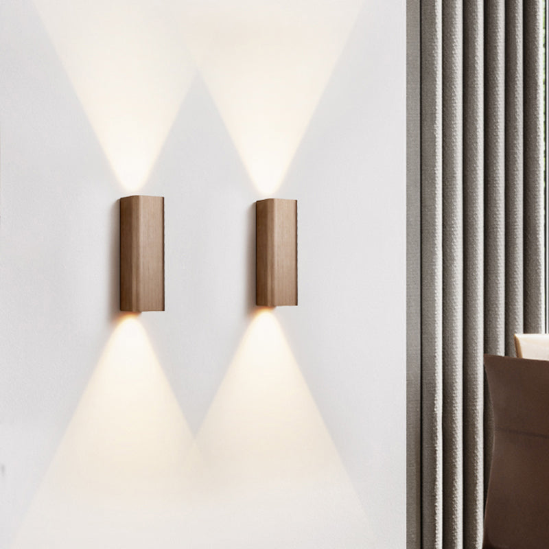 Moderne Kubusvormige Wandlamp Metaal Woonkamer LED Op- en Neerwaartse Wandlamp in Brons/geel/bruin