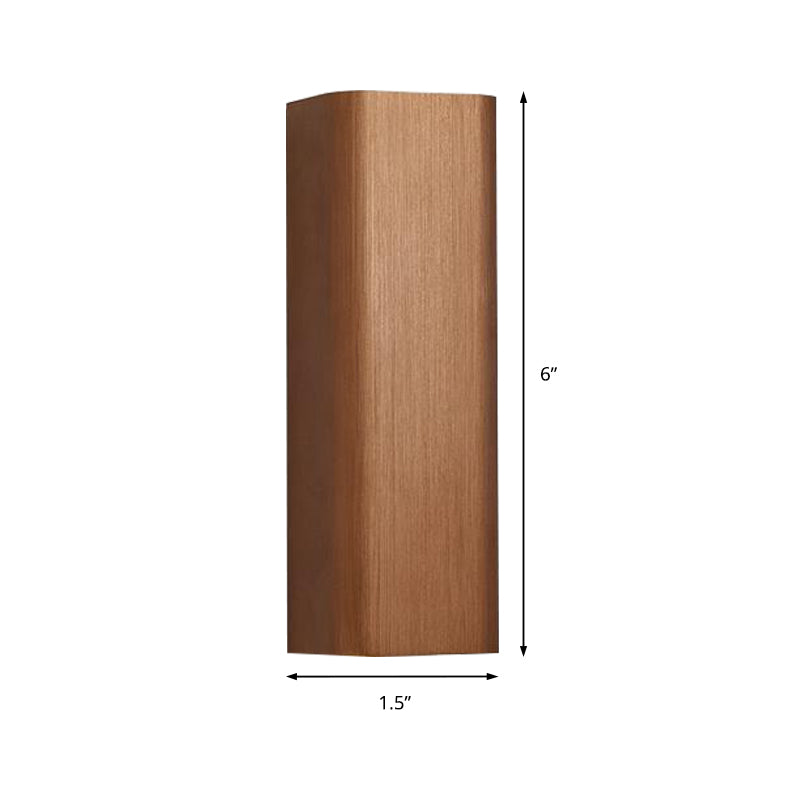 Moderne Kubusvormige Wandlamp Metaal Woonkamer LED Op- en Neerwaartse Wandlamp in Brons/geel/bruin