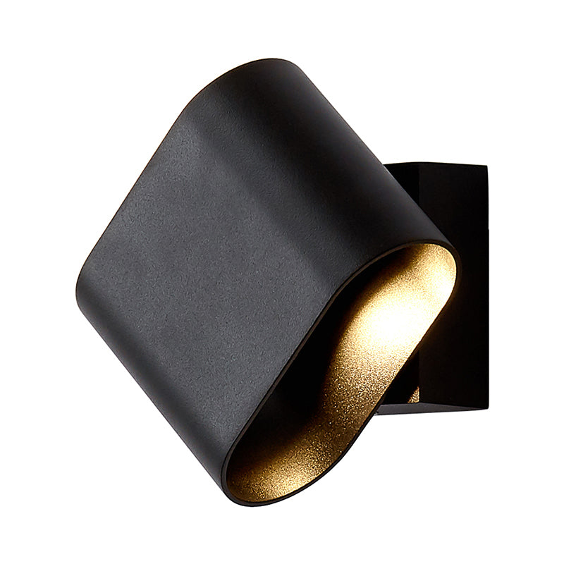 Ronde Hoeken Cube Wandlamp Eenvoudig Metaal LED Zwart/Grijs/Wit Wandlamp voor Gang