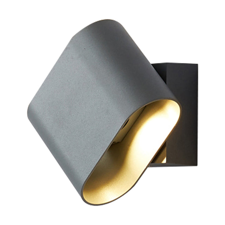 Ronde Hoeken Cube Wandlamp Eenvoudig Metaal LED Zwart/Grijs/Wit Wandlamp voor Gang