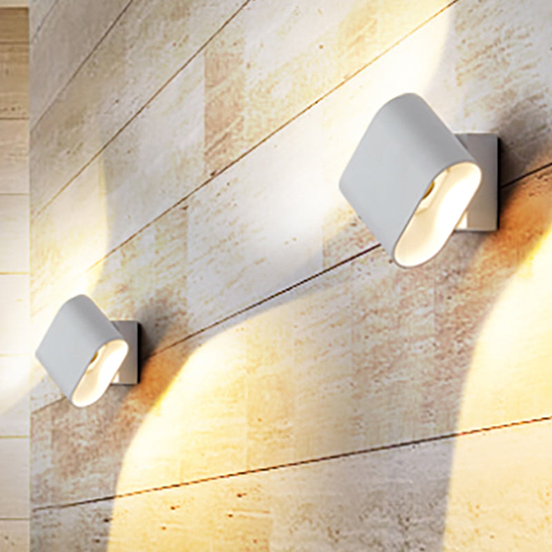 Ronde Hoeken Cube Wandlamp Eenvoudig Metaal LED Zwart/Grijs/Wit Wandlamp voor Gang
